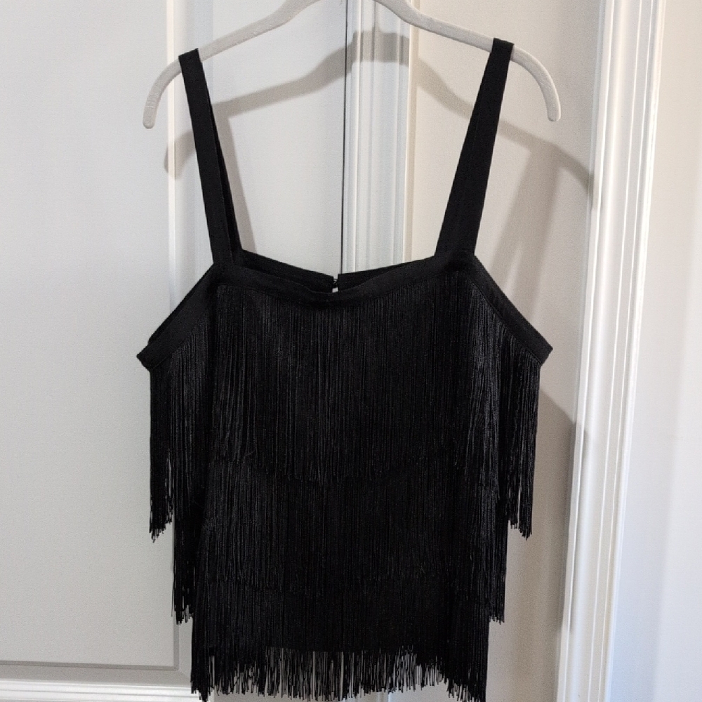 NWOT Ann Taylor Fringe Crop Cami Top